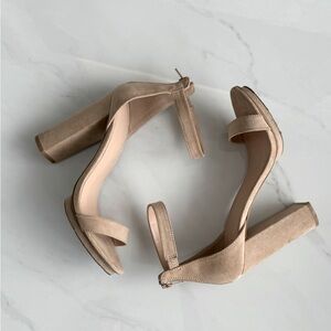 Vici Dolls Platform Nude Sandals block heel